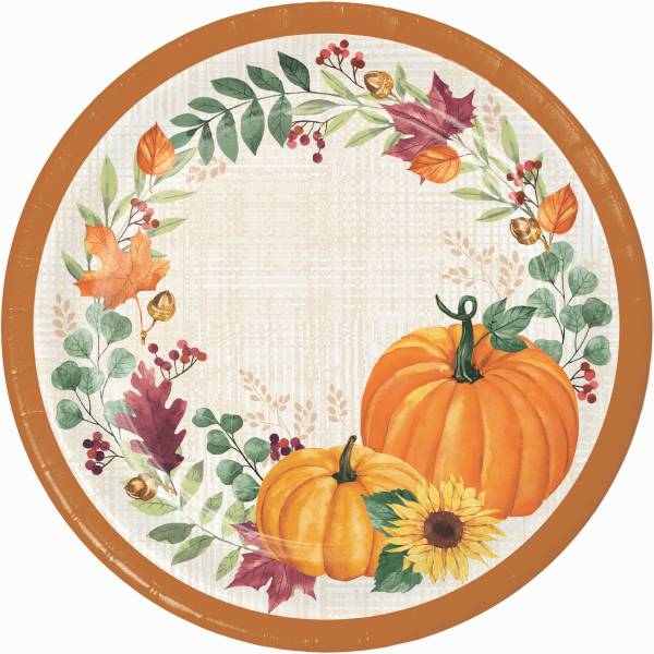 Creative Converting Harvest Wishes Dinner Plate, 8ct.