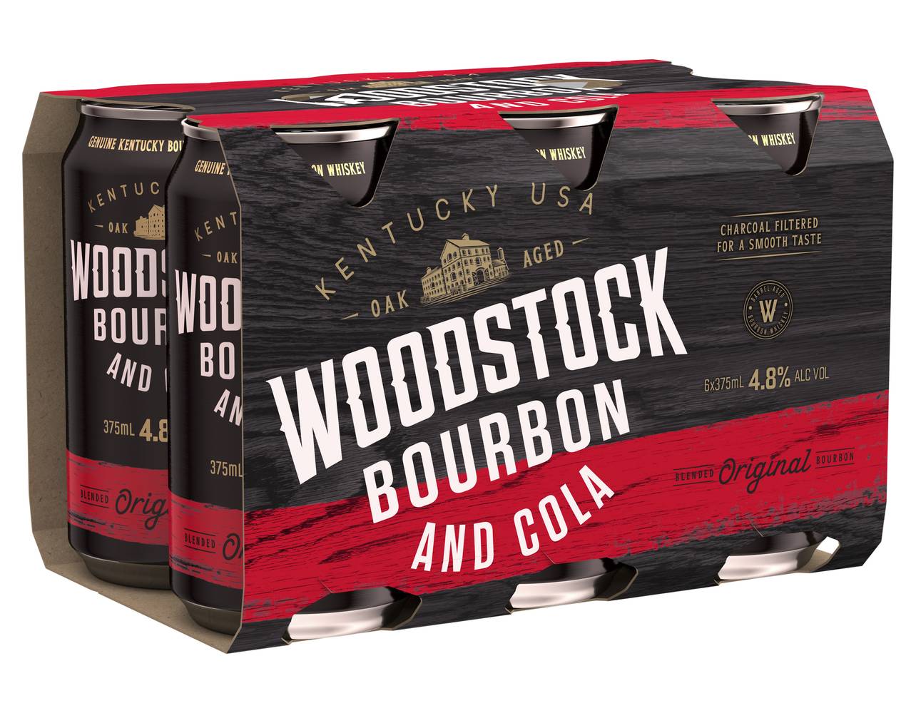 Woodstock 4.8% Bourbon & Cola Can 375mL  X 6 pack