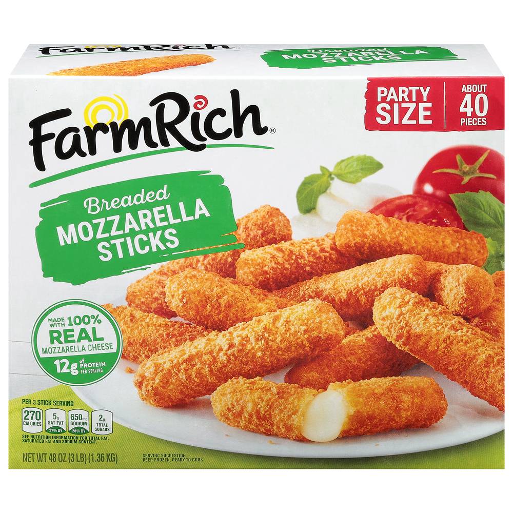 Farm Rich Party Size Breaded Mozzarella Sticks (48 oz, 40 ct)