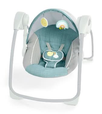 Ingenuity Sun Valley Canopy Portable Baby Swing, Teal