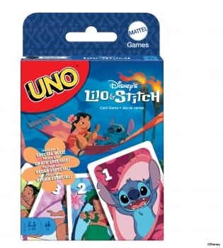 Mattel Games Uno Disney Lilo y Stitch, Juego de cartas +7 años