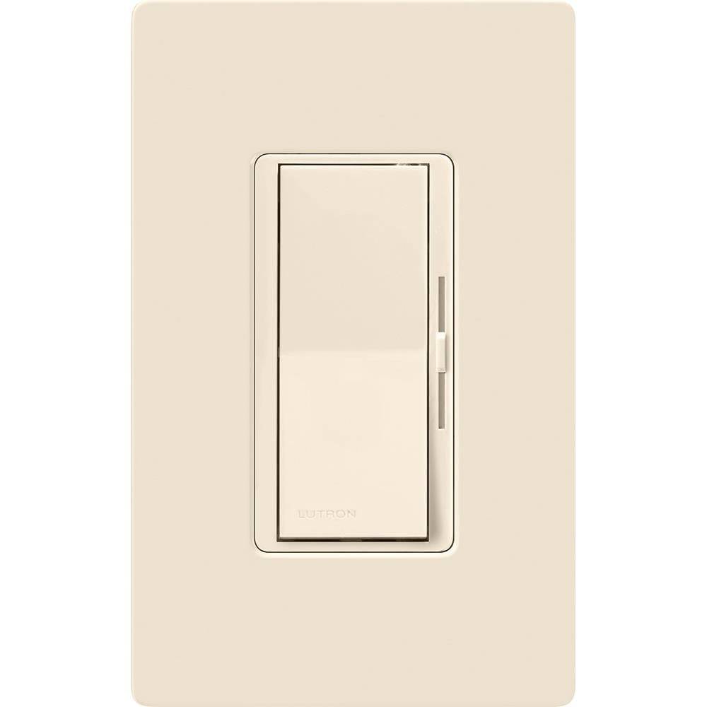 Lutron Diva Single-pole/3-way LED Rocker Light Dimmer Switch with Wall Plate, Light Almond | DVWCL-153PH-LA