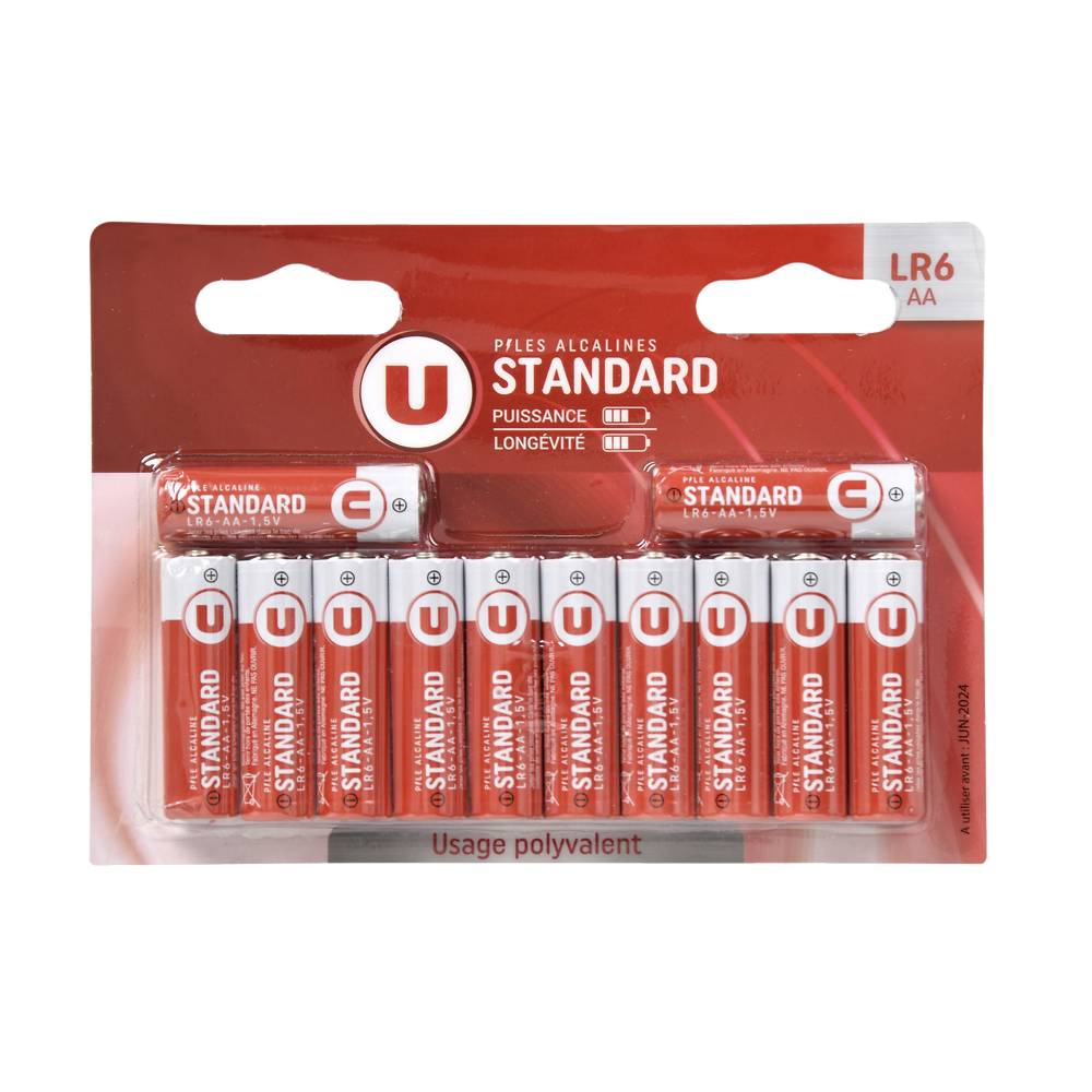 Les Produits U - U piles standard lr6/aa (12 pièces)