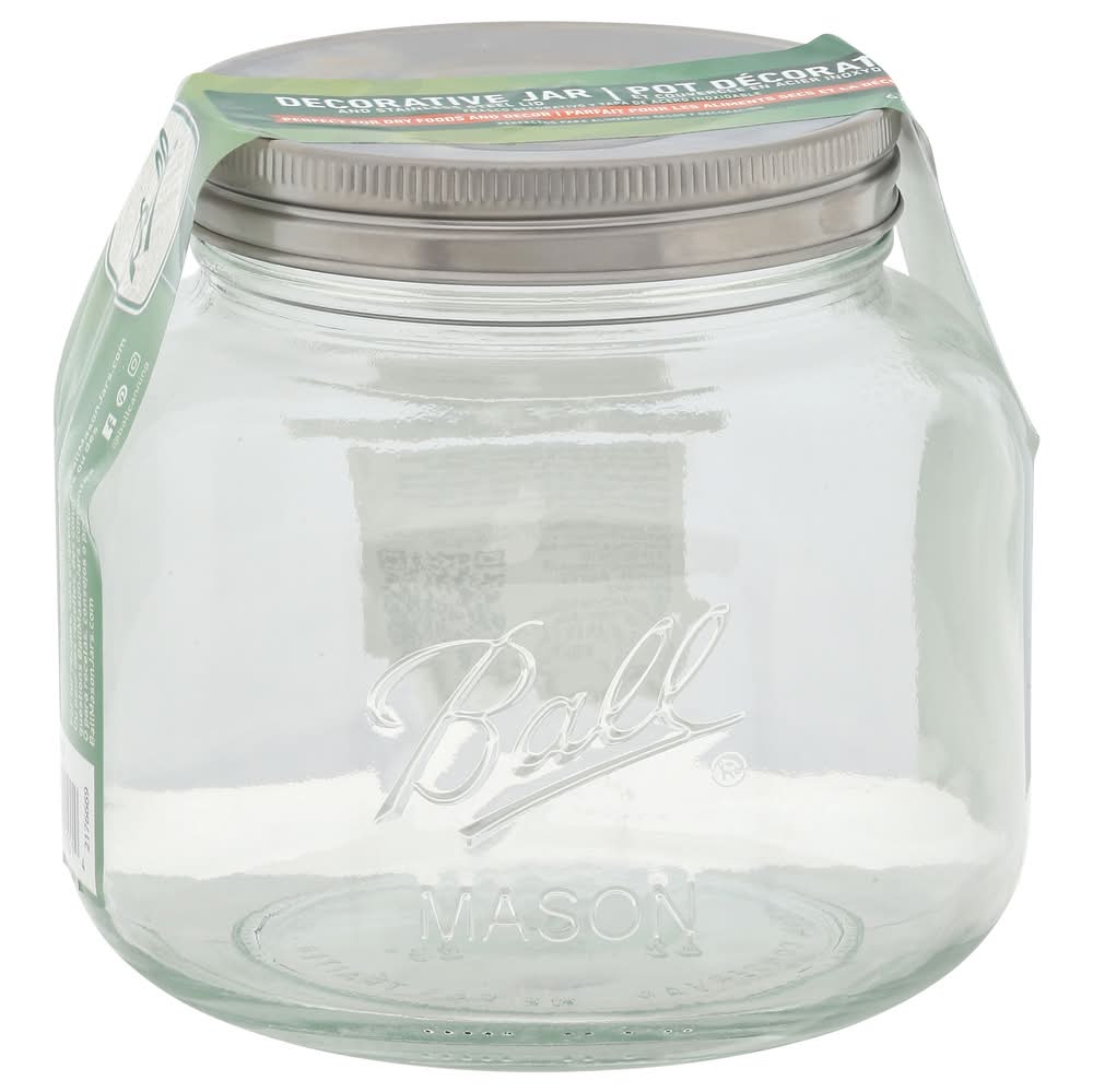 Ball Glass Half Gallon Storage Jar 64 oz, Clear