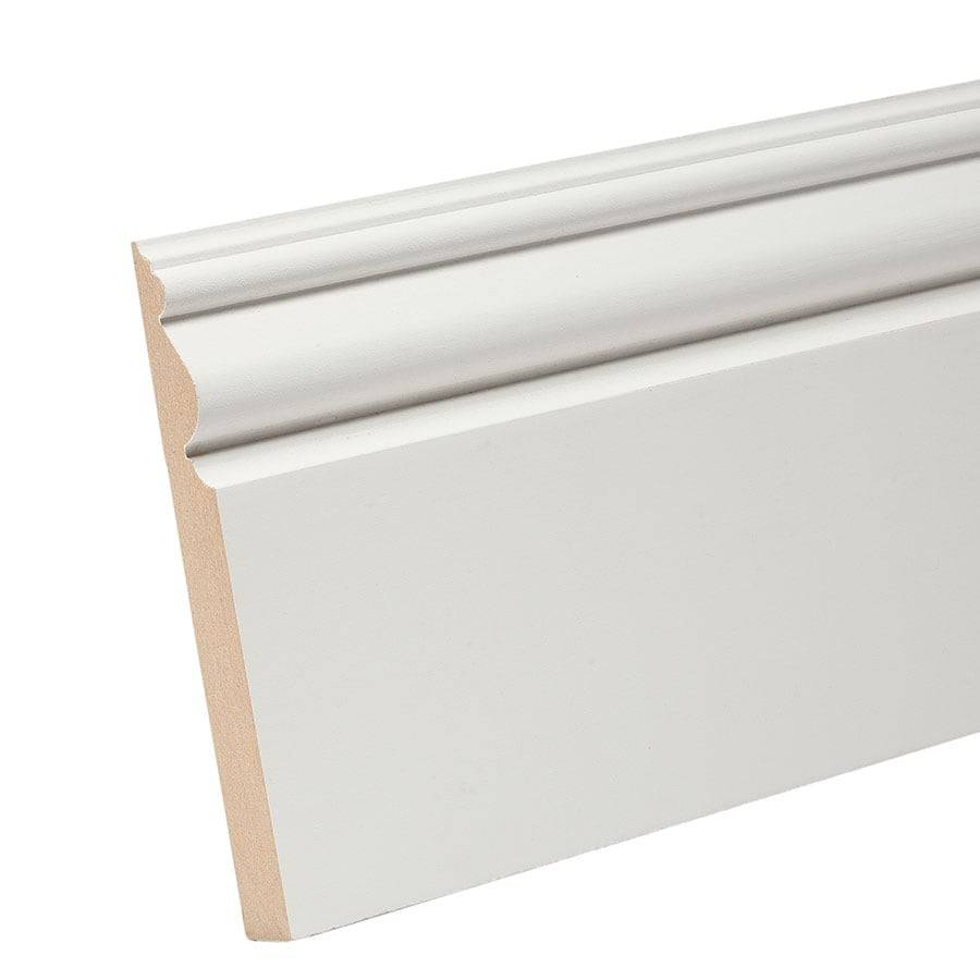 RELIABILT 15/32-in x 4-1/2-in x 12-ft Primed MDF 3233 Baseboard Moulding | L043233512