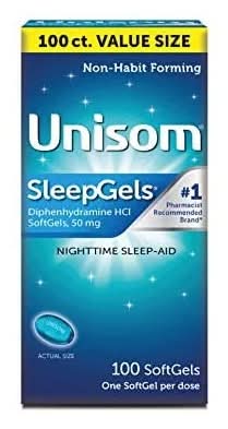 Unisom 50 Mg Diphenhydramine Sleep Aid Soft Gels (3.4 oz, 100 ct)