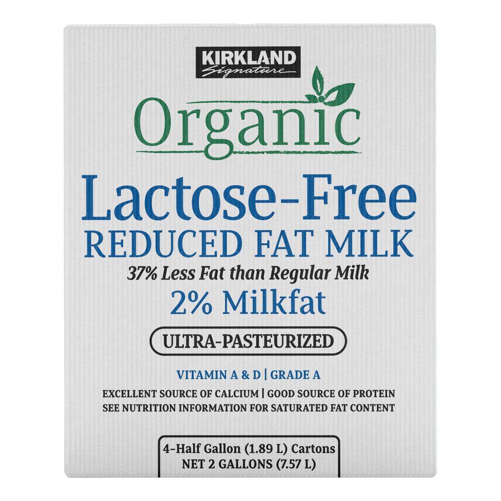 Kirkland Signature Organic Lactose Free 2% Milk, 64 oz, 4-count