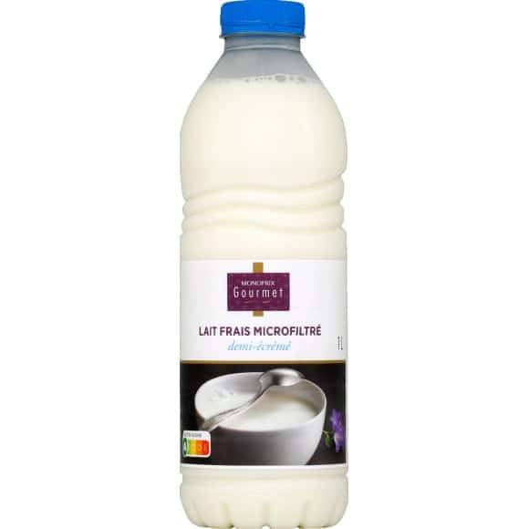 Monoprix Gourmet Lait Frais Et Demi-Écrémé, Microfiltré La Bouteille De 1L