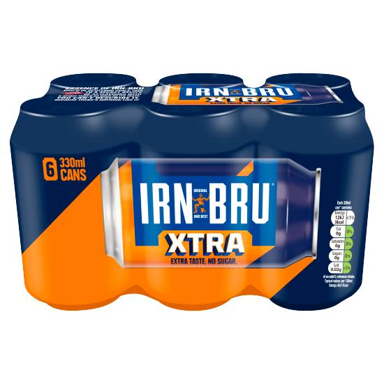 Irn-Bru Xtra No Sugar Cans 6 X 330ml