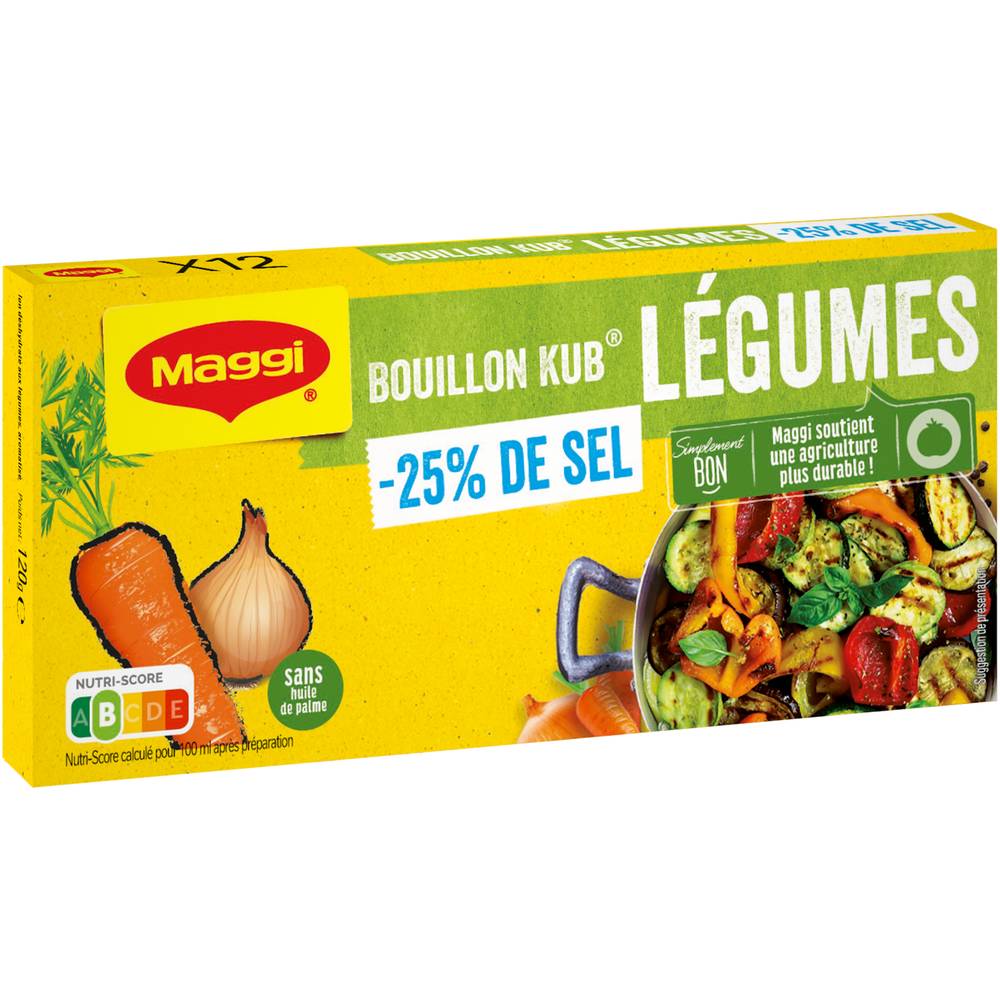 Maggi - Bouillons en cubes légumes en sel réduit (12)