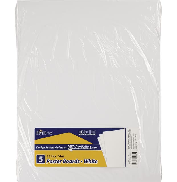RoyalBrites Poster Board, 11"x14", White (5 ct)