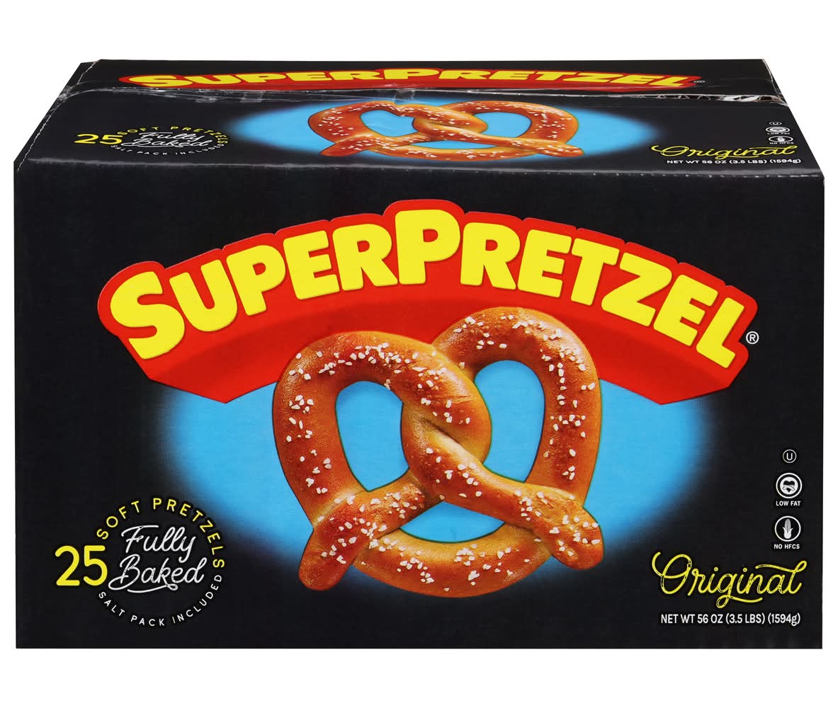 SuperPretzel Original Baked Soft Pretzels (56 oz, 25 ct)