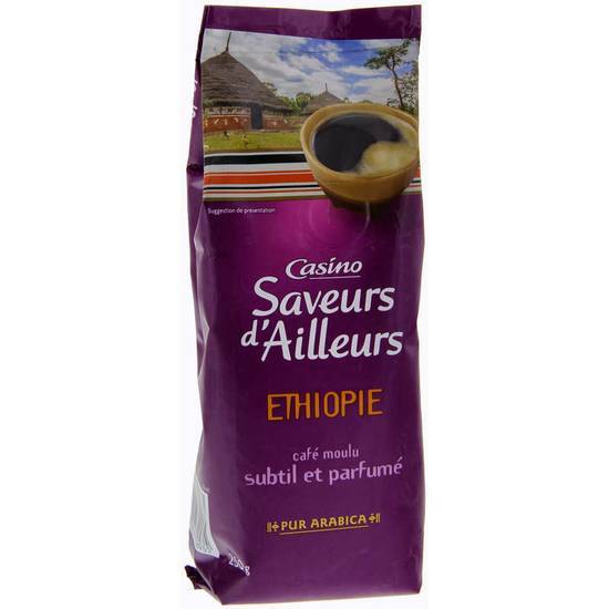 Casino Saveurs D'Ailleurs Café - Ethiopie - Café Moulu - Pur Arabica - Subtil et Parfumé 250 g