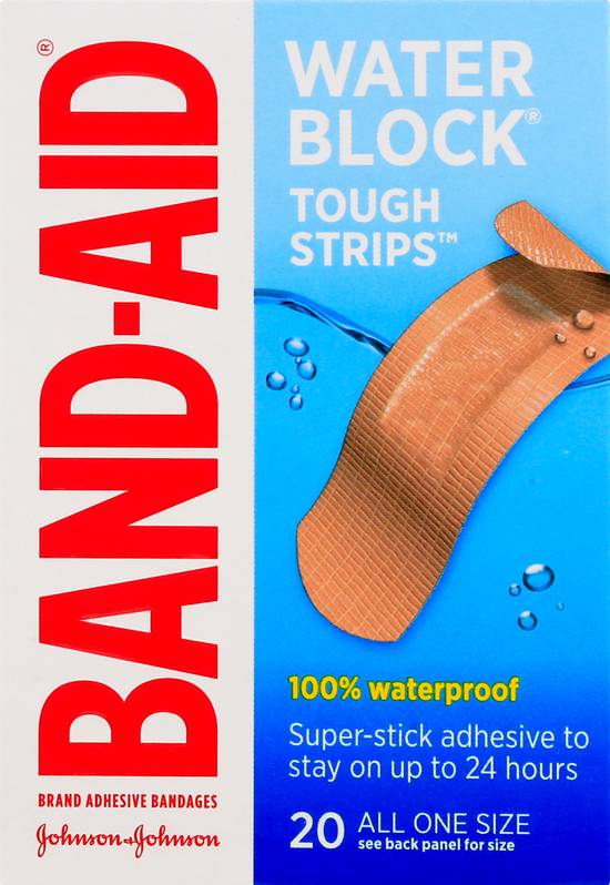 Band-Aid Water Block Tough Strips One Size Waterproof Bandages (20 ct)