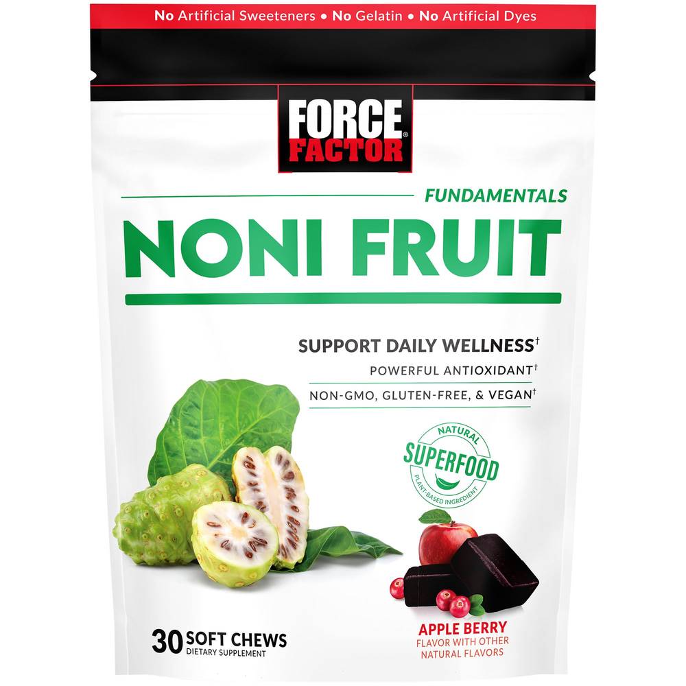 Force Factor Noni Fruit Soft Chews, Apple Berry (30 ct)