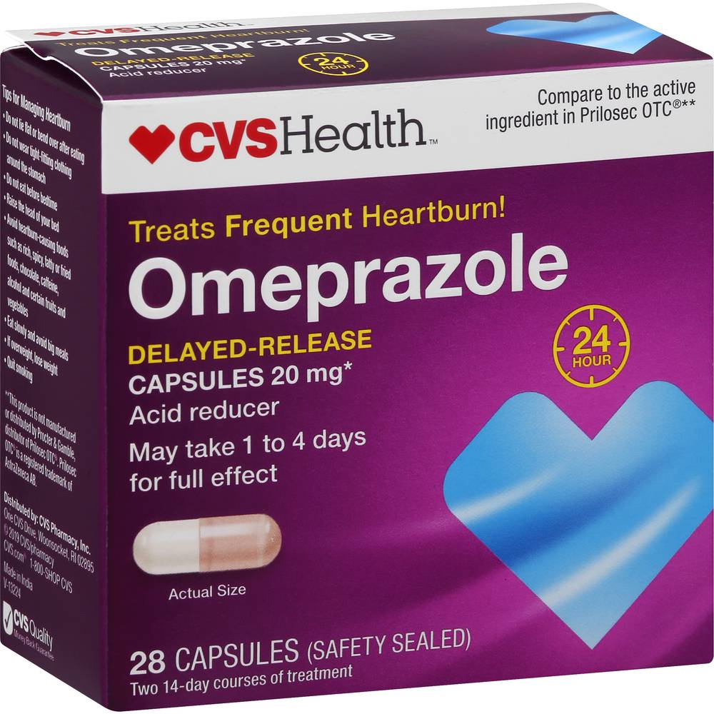 CVS Pharmacy Health Omeprazole 20 mg Delayed-Release Capsules