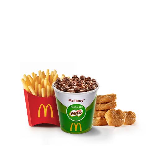 McFlurry Milo + Papas Medianas + McNuggets x6