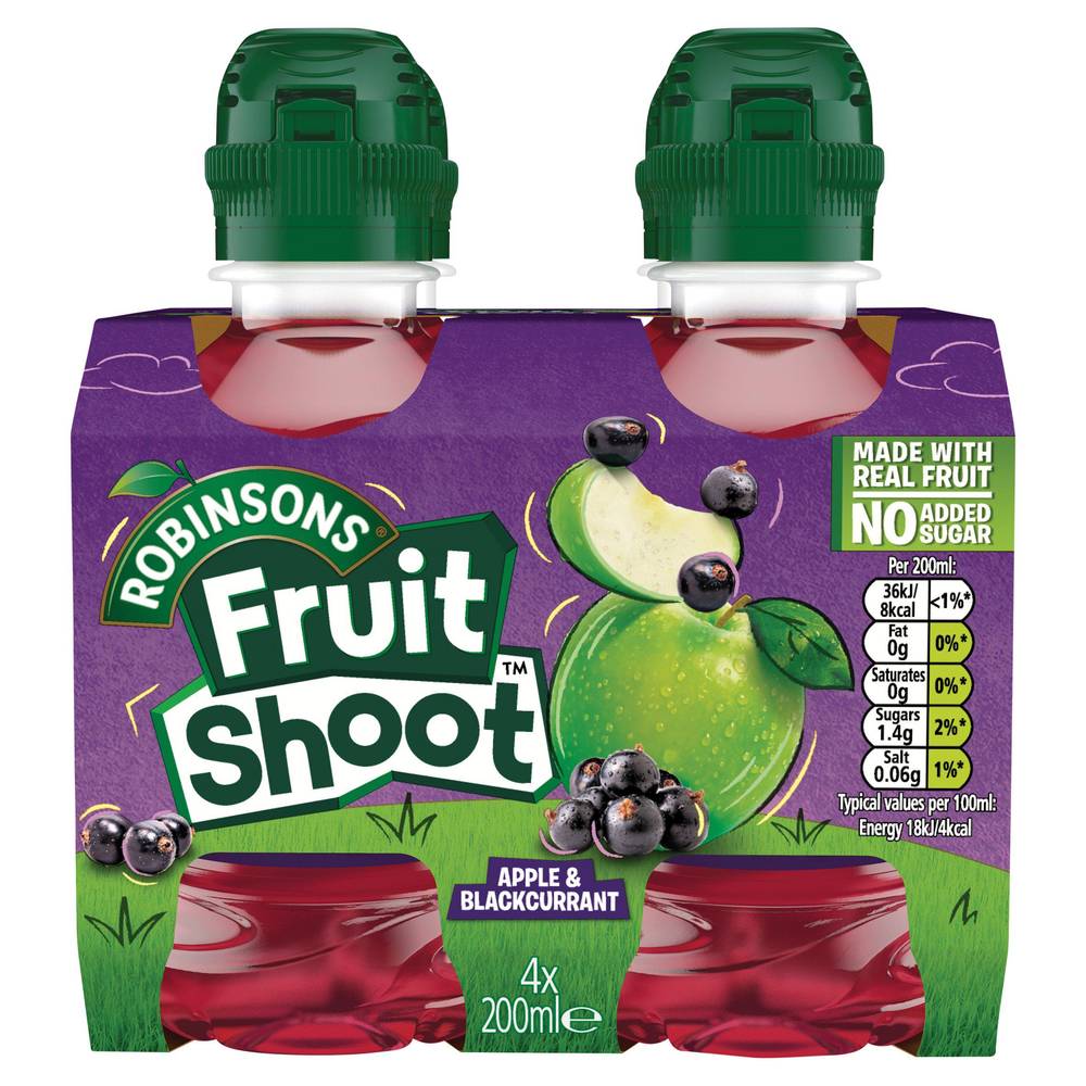 SAVE £1.00 Fruit Shoot Apple & Blackcurrant Kids Juice Drink 4x200ml