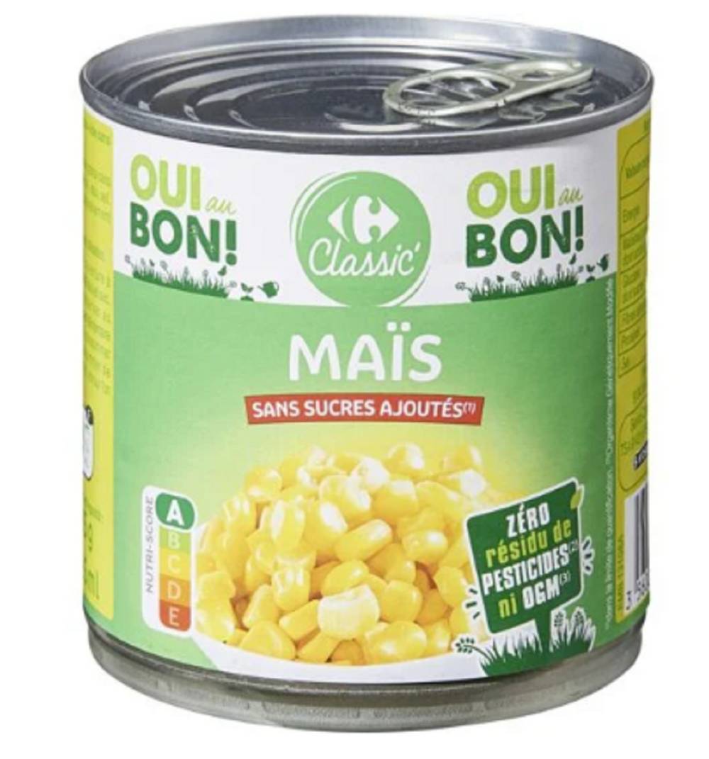 Carrefour Classic' - Maïs sans sucres ajoutés