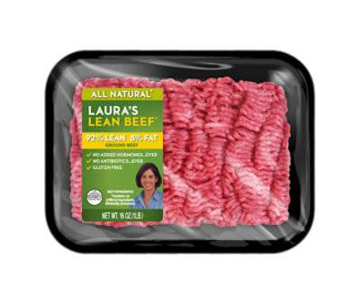 Laura'S 92% Lean Ground Beef 8% Fat