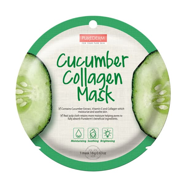 Purederm · Mascarilla facial pepino y colágeno (18 g)