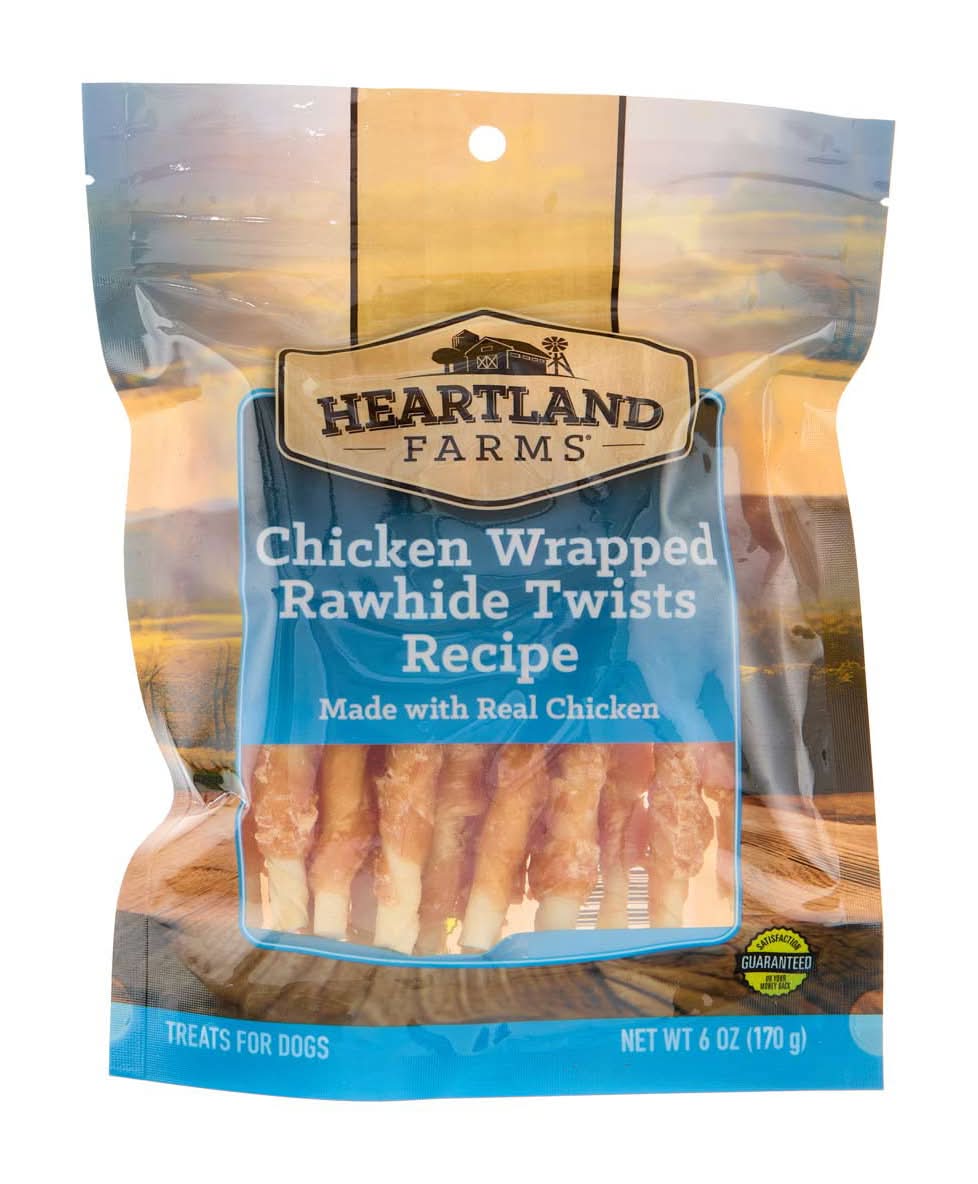 Heartland Farmss Chicken Wrapped Rawhide Twists Recipe Dog Treats 7 Oz