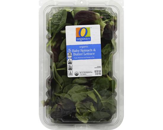 O Organics · Baby Spinach & Butter Lettuce (16 oz)