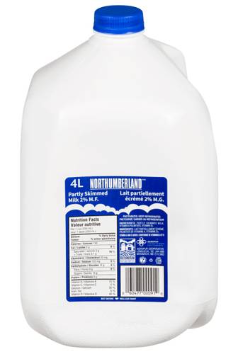 Northumberland lait partiellement écrémé 2 % mg - partially skimmed milk 2 % mf (4 l)