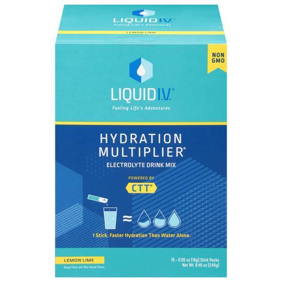 Liquid I.v. Hydration Multiplier Lemon Lime Electrolyte Powder Drink Mix (15 ct, 0.56 oz)