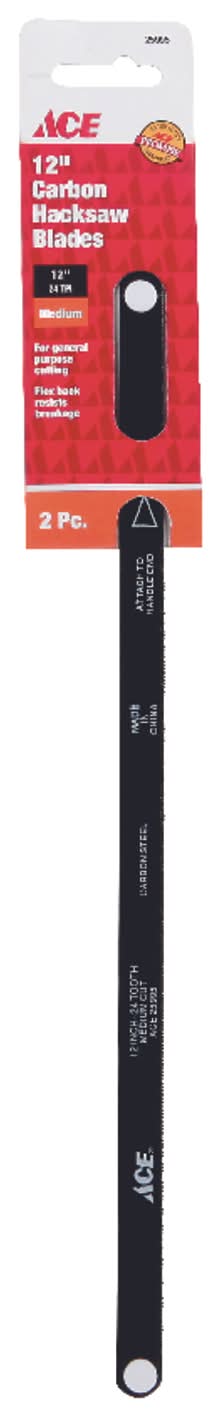 Ace 12 In. Carbon Steel Hacksaw Blade Set 24 Tpi 2 Pk