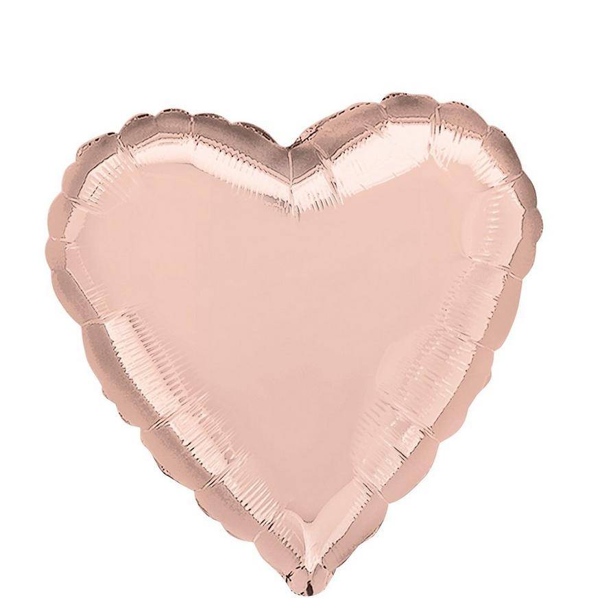 Uninflated 17in Rose Gold Heart Foil Balloon