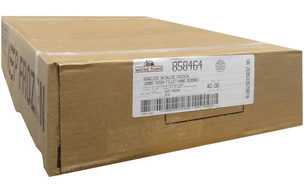 Wayne Farms Boneless & Skinless Chicken Thigh Meat (40 lbs)