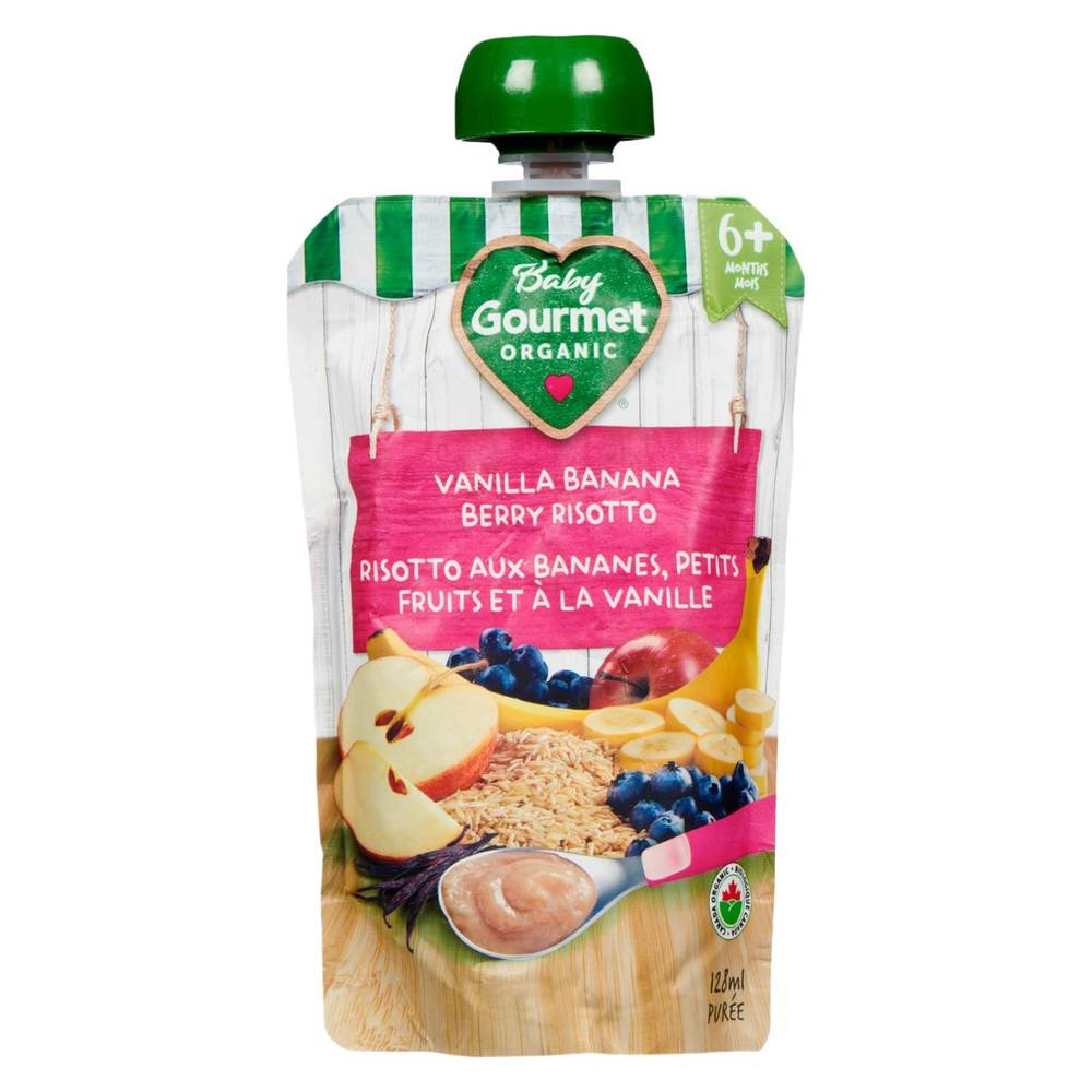 Baby Gourmet Organic Vanilla Banana Berry Risotto Purée (128 ml)