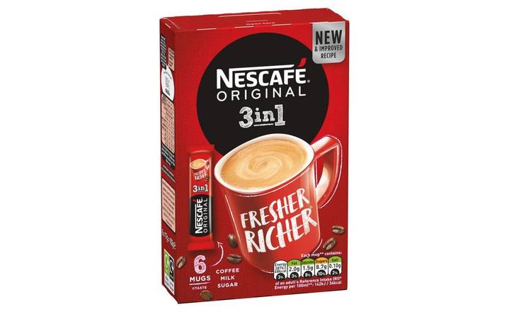 Nescafe 3in1 Instant Coffee 6 Sachets (400055)