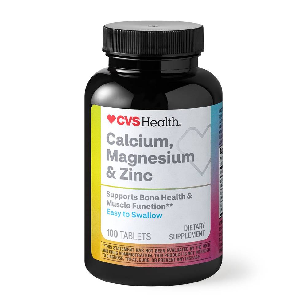 Cvs Health Calcium, Magnesium & Zinc Tablets, 100 Ct