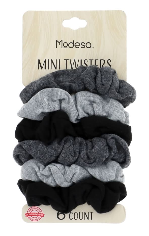 Modesa Mini Twisters Scrunchies, Assorted (6 ct)