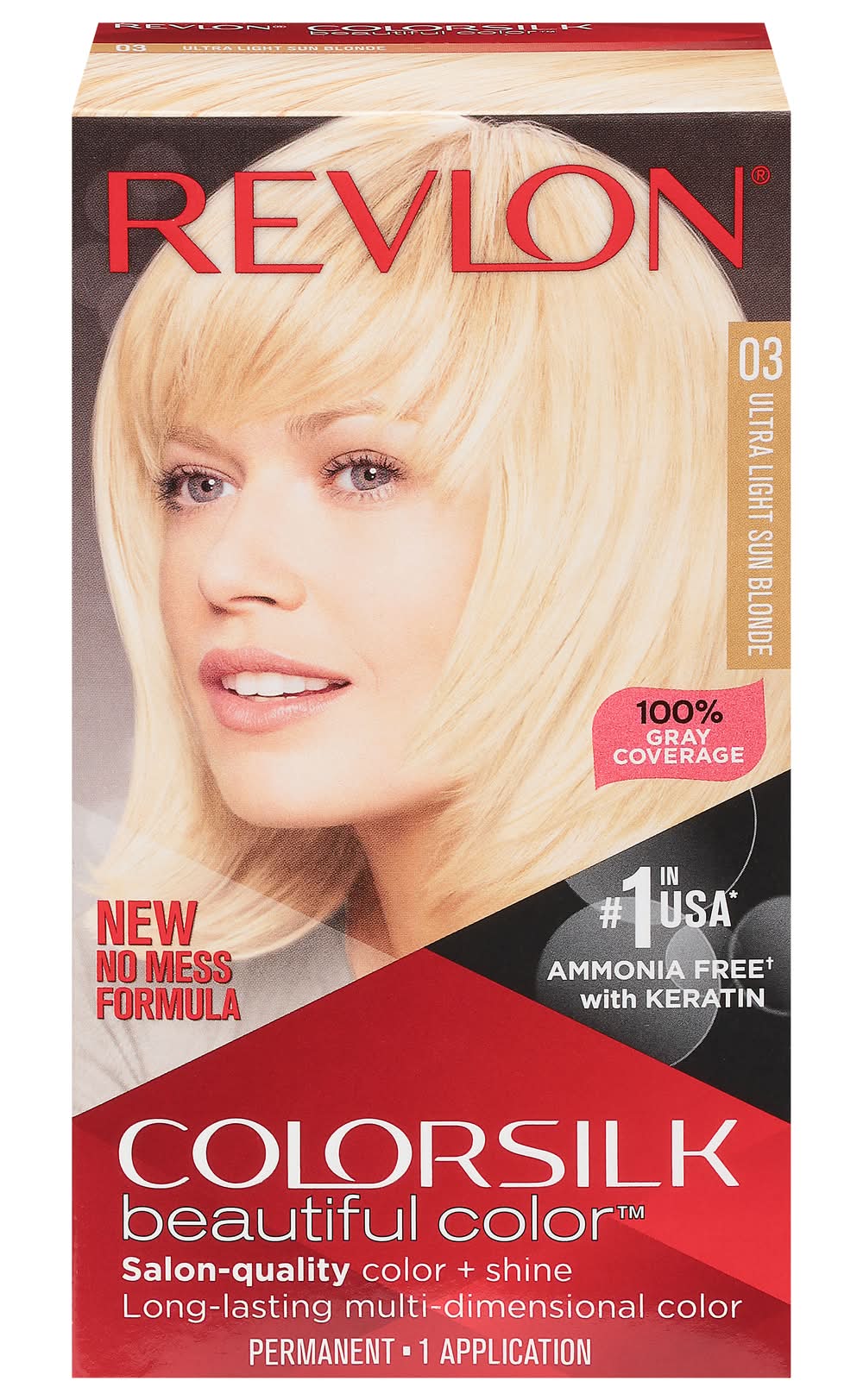 Revlon Colorsilk Beautiful Color Permanent Hair Color, 03 Ultra Light Sun Blonde (4.4 fl oz, 3 ct)