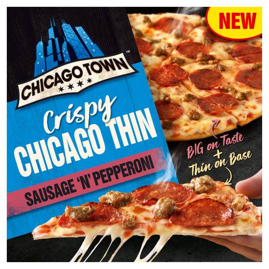 Chicago Town Crispy Chicago Thin Sausage 'N' Pepperoni 431g