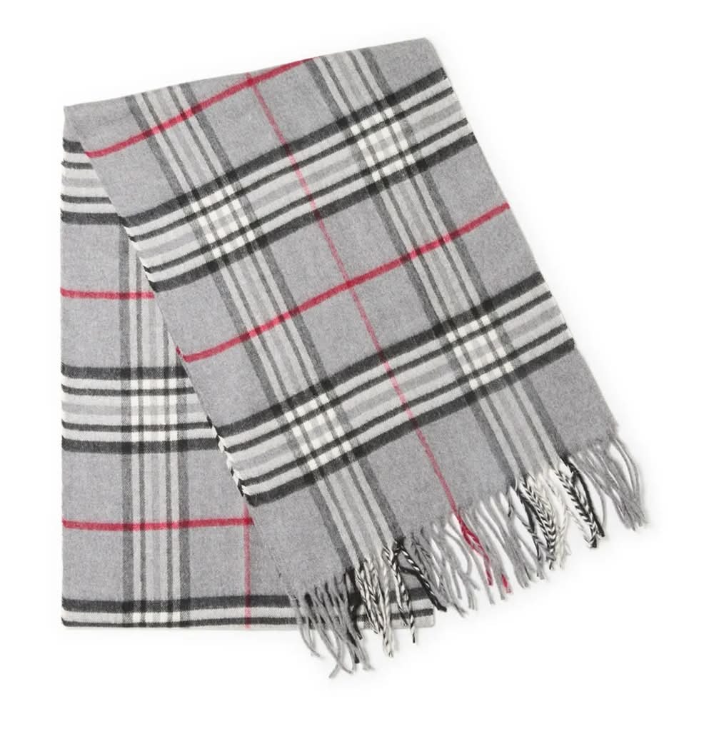 V. Fraas Cashmink Muffler Scarf (Grey One Size)