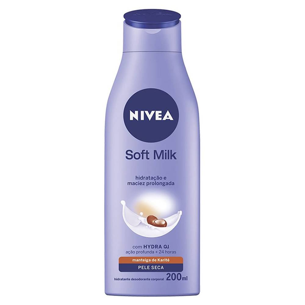 Nivea hidratante corporal para pele seca soft milk (200 ml)