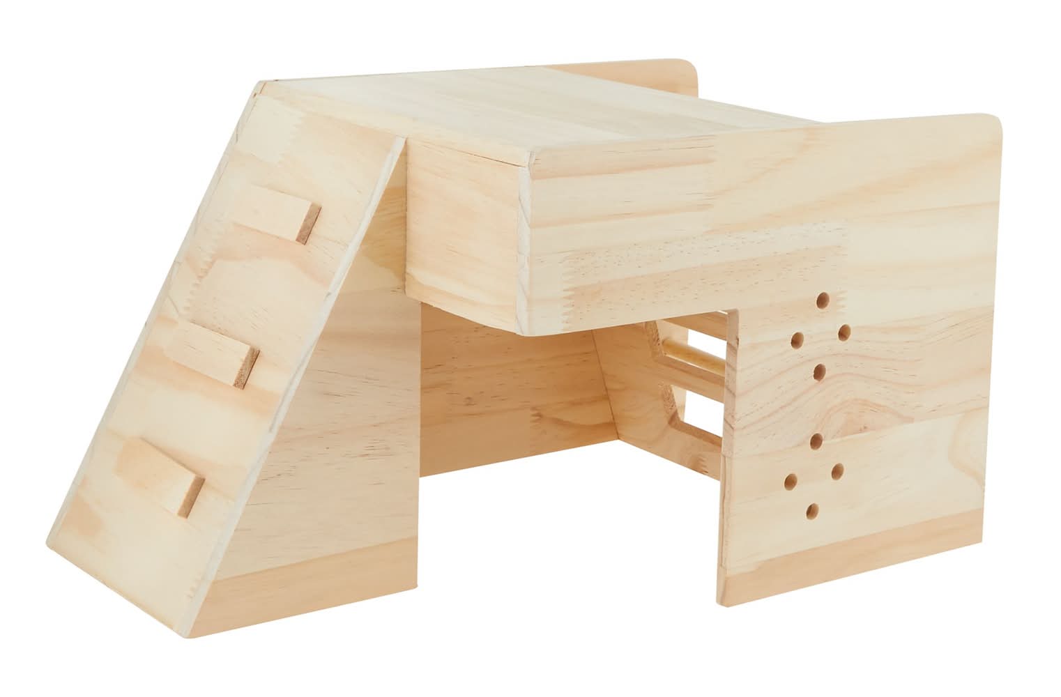 Full Cheeks™ Small Pet Pinewood Corner Hideaway & Hay Holder