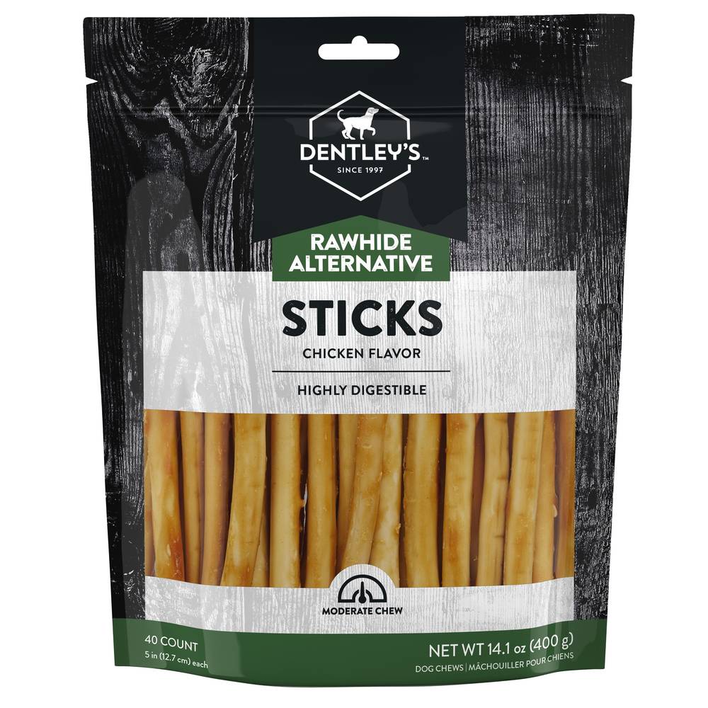 Dentley's Rawhide Free Retriever Sticks, Chicken, 5 In (14.1 oz, 40 ct)