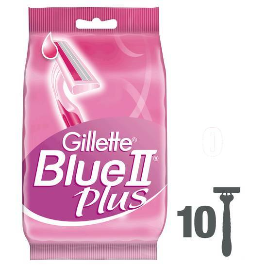 Gillette venus rasoirs jetables pour femmes blue ii plus - lot de 10