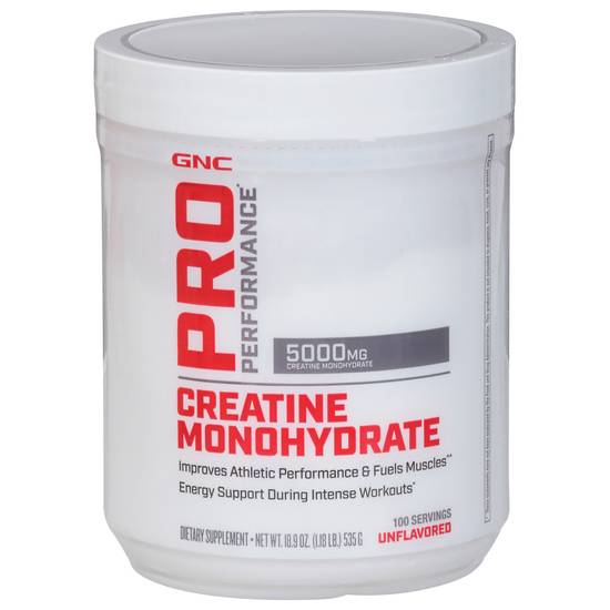 Gnc Pro Performance Unflavored Creatine Monohydrate Dietary Supplement