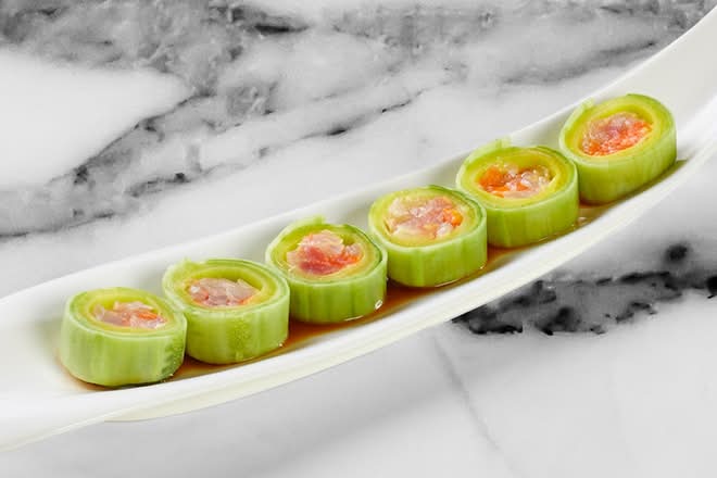 Cucumber Wrapped Sashimi Roll (6)