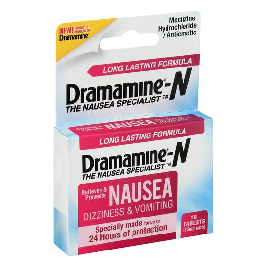 Dramamine-N Long Lasting Formula Nausea Tablets 25 mg (10 ct)
