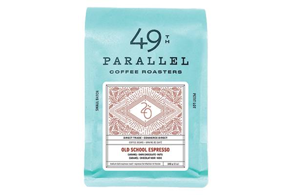 49th Parallel Old School Espresso Coffee Beans Roasters, Dark Chocolate-Caramel-Nuts (340 g)