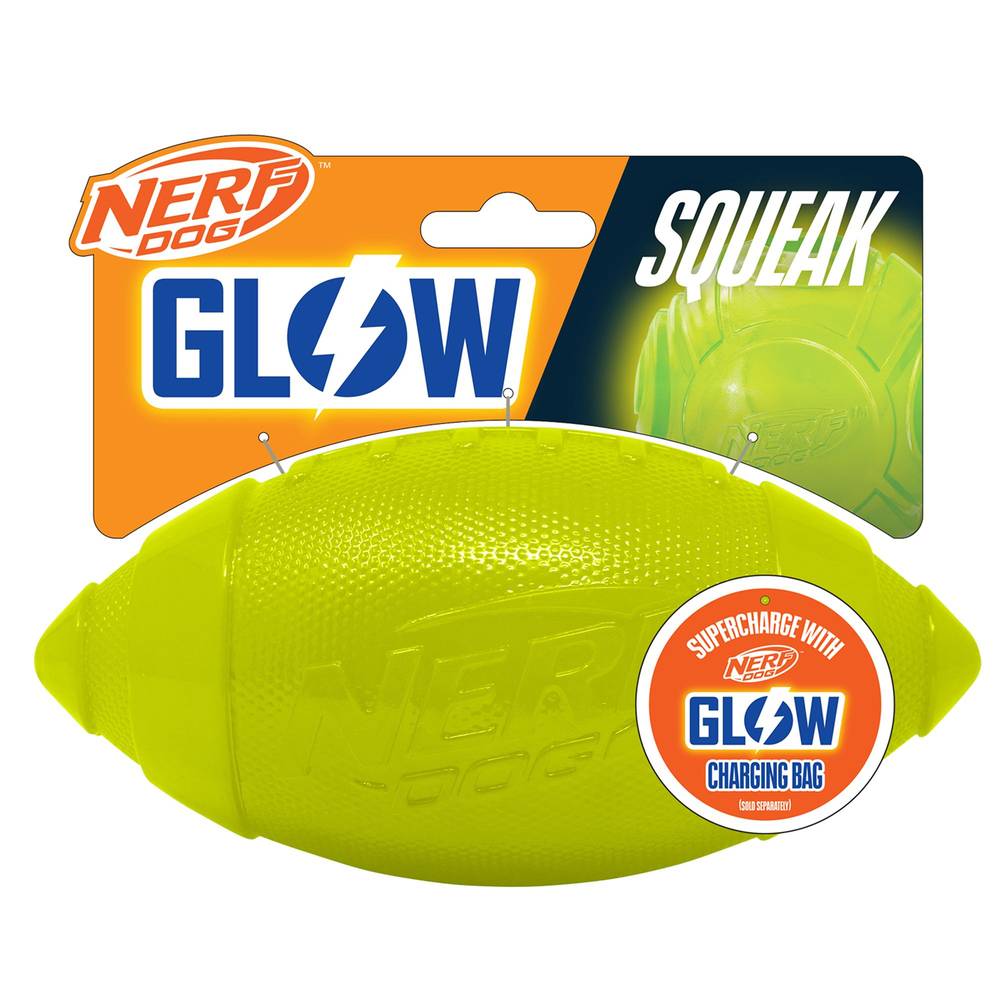 Nerf Dog Glow Football (Color: Blue)
