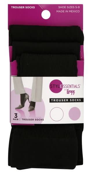 L'eggs Trouser Socks, Black (3 ct)