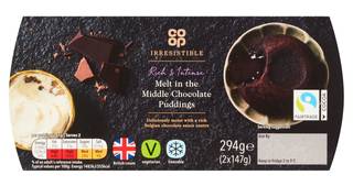 Co-op Irresistible Melt in the Middle Chocolate Puddings 2 x 147g (294g)